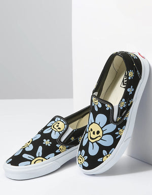 Blue Flowers Classic Slip-On Shoes