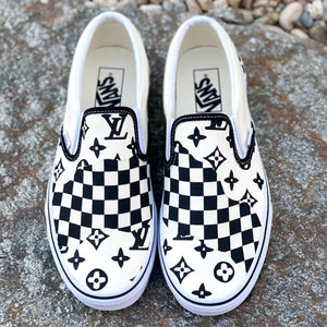 Black and White Custom Painted Shoes - Limited Edition