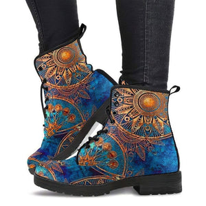 Blue Gold Ankle Boots