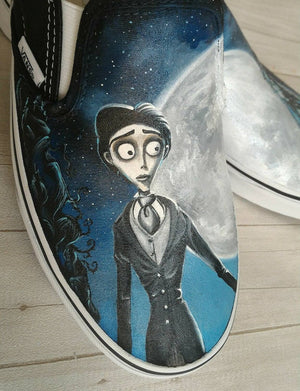 CB custom shoes, hand painted slip-on