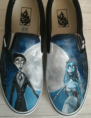 CB custom shoes, hand painted slip-on