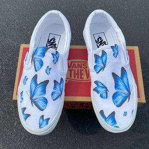 Blue Butterfly Slip On - LIMITED EDITION