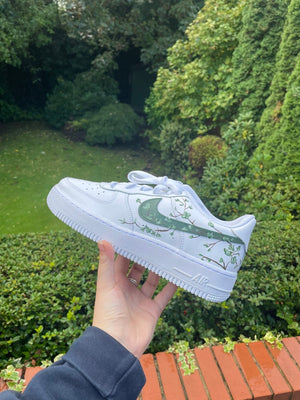 Custom Green Cherry Blossom Shoes