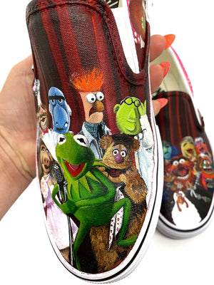 Colorful Friends Custom Painted Classic Slip-On Shoes