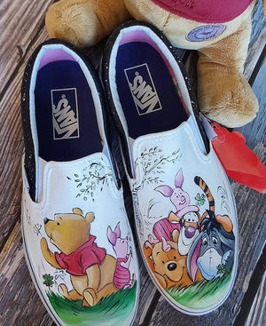 Bear Custom Slip-on, Hand painted shoes