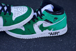 Green Fade Custom Jd1s Shoes