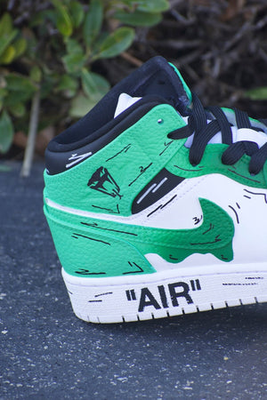 Green Fade Custom Jd1s Shoes