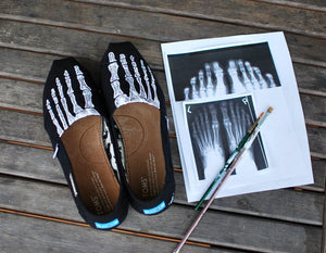 Custom Hand Painted  Skeleton  SLIP-ON