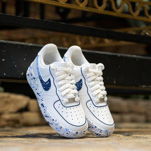 Custom Blue Splatter Hand Painted Shoes