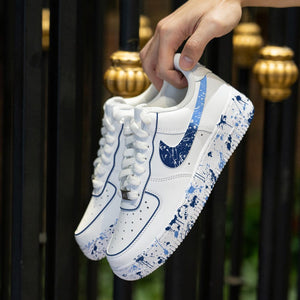 Custom Blue Splatter Hand Painted Shoes
