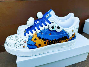 Custom Cookie Blue Mst Painted Shoes