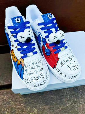 Custom Cookie Blue Mst Painted Shoes