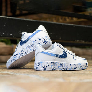 Custom Blue Splatter Hand Painted Shoes