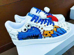 Custom Cookie Blue Mst Painted Shoes