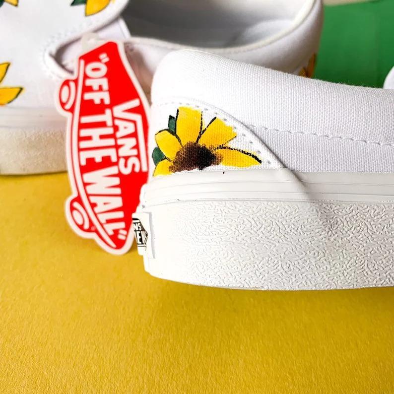Custom Sunflower Slip-On Shoes