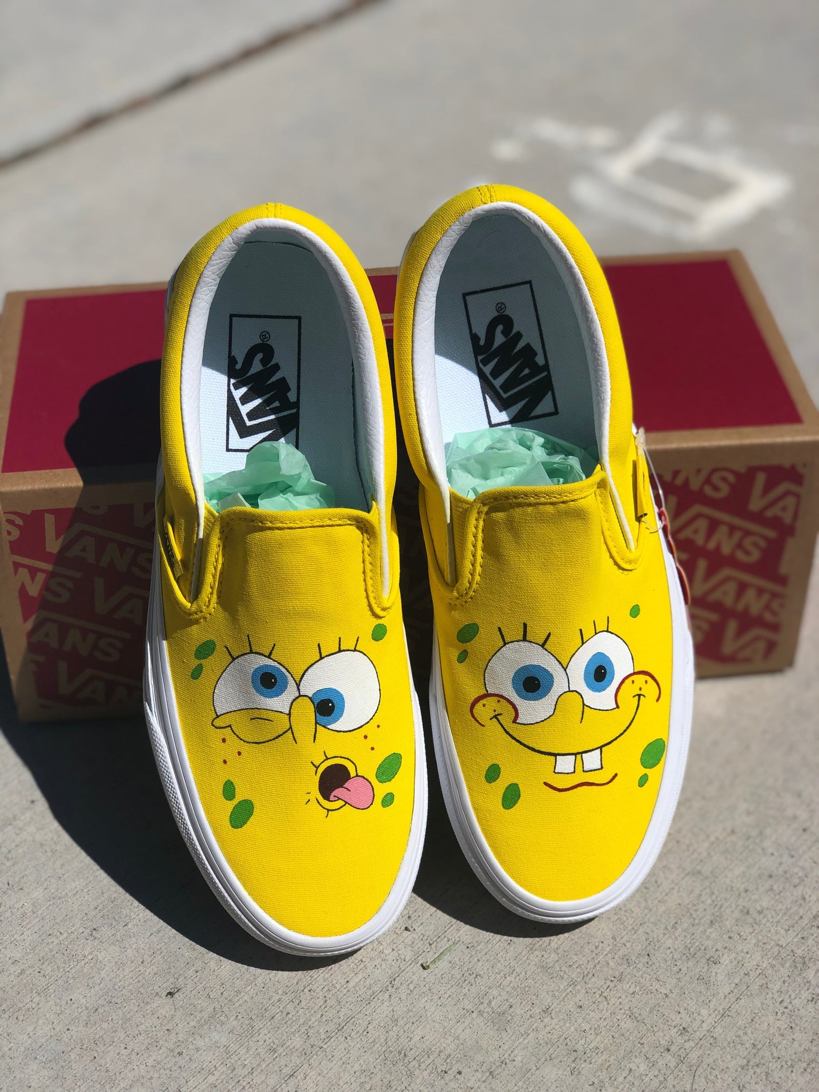 Yellow Custom Painted Shoes