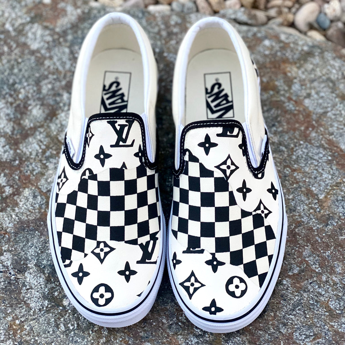 Black and White Custom Painted Shoes - Limited Edition