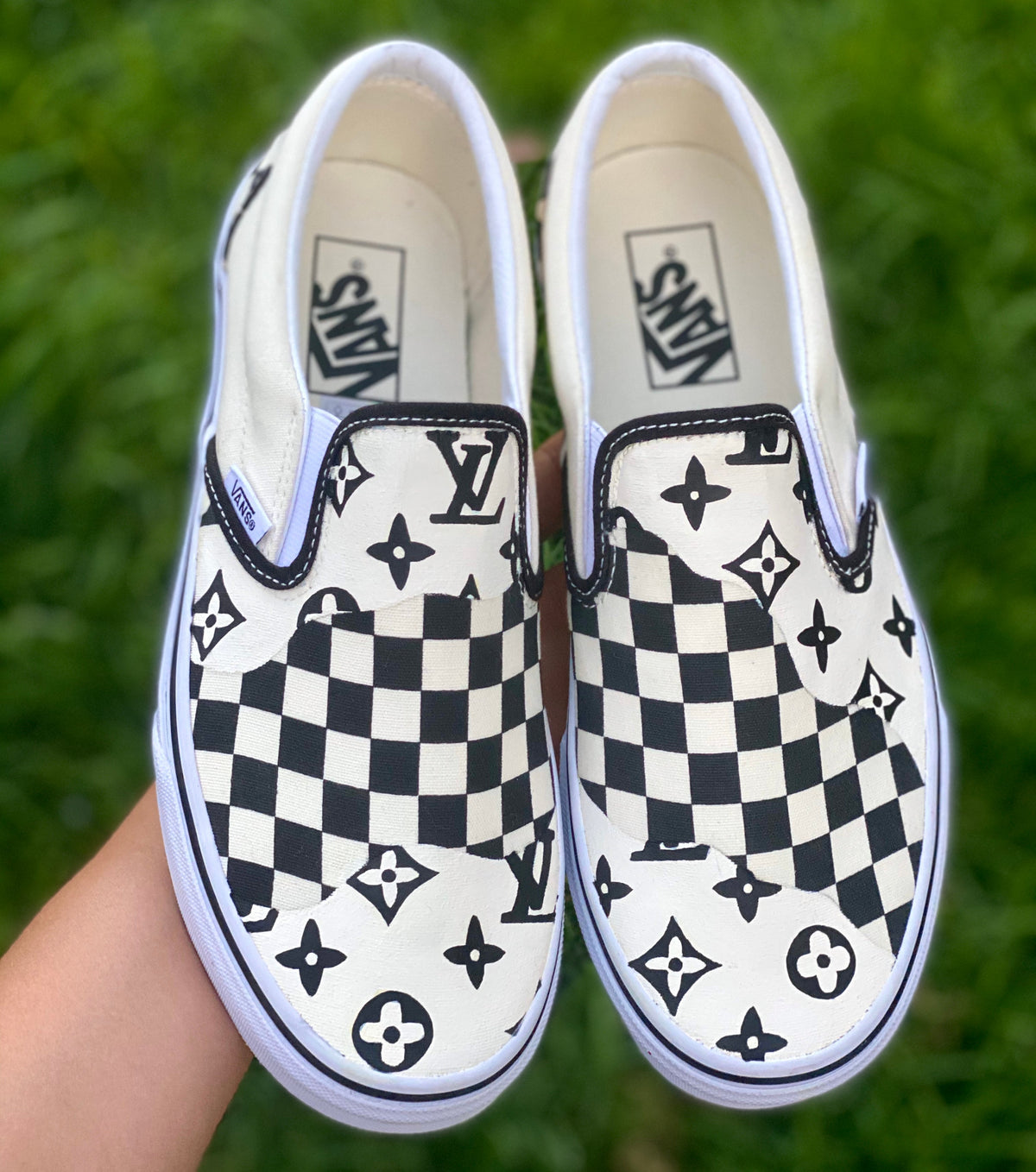 Black and White Custom Painted Shoes - Limited Edition