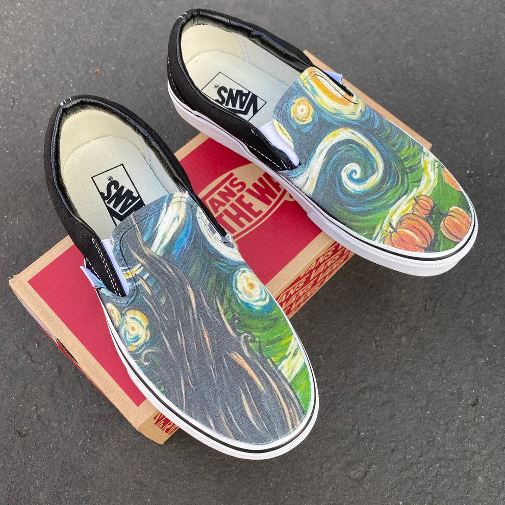 Spooky Custom Slip On Shoes