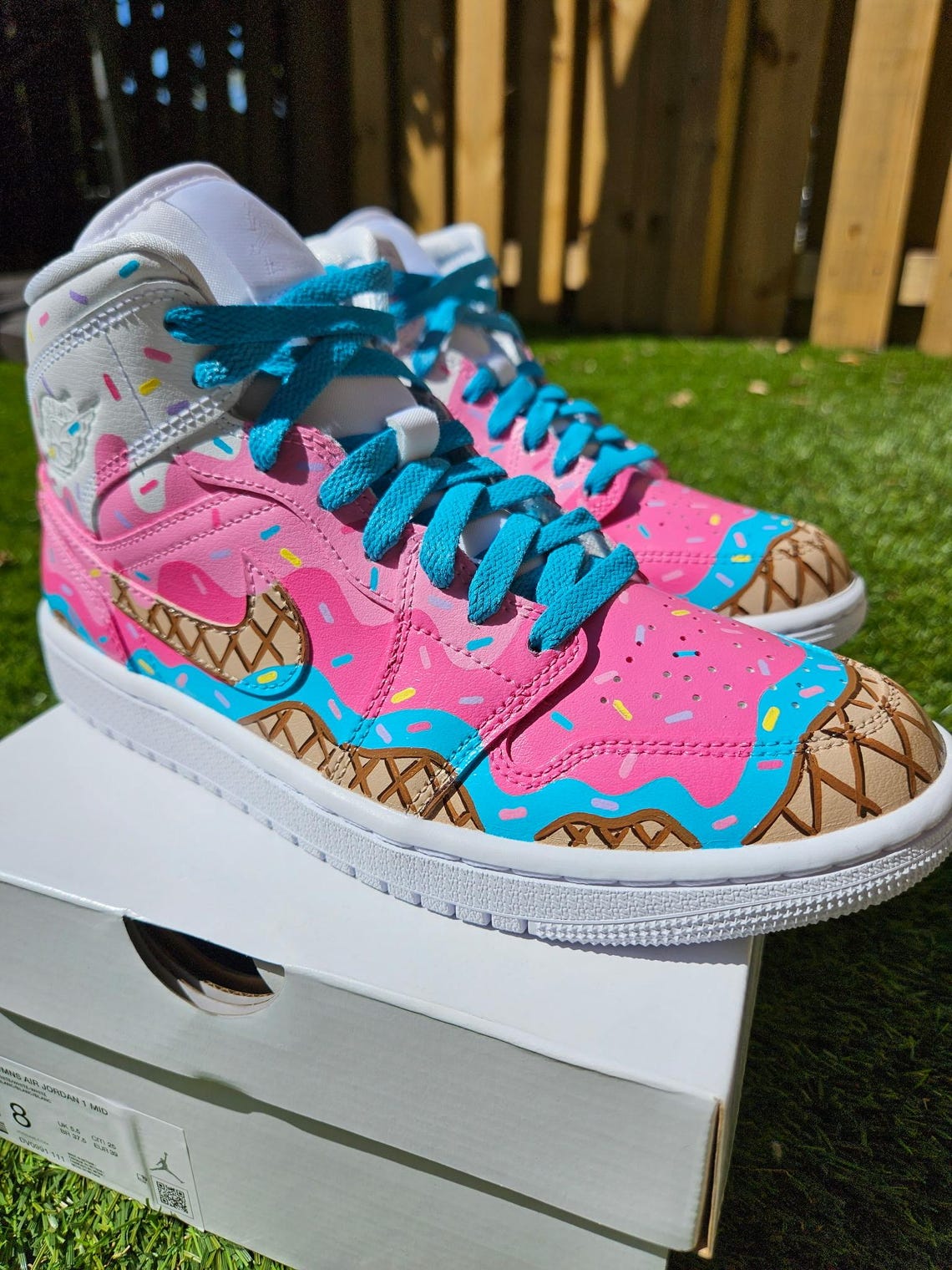 ICE CREAM DRIP hand painted Jd1s Sneakers