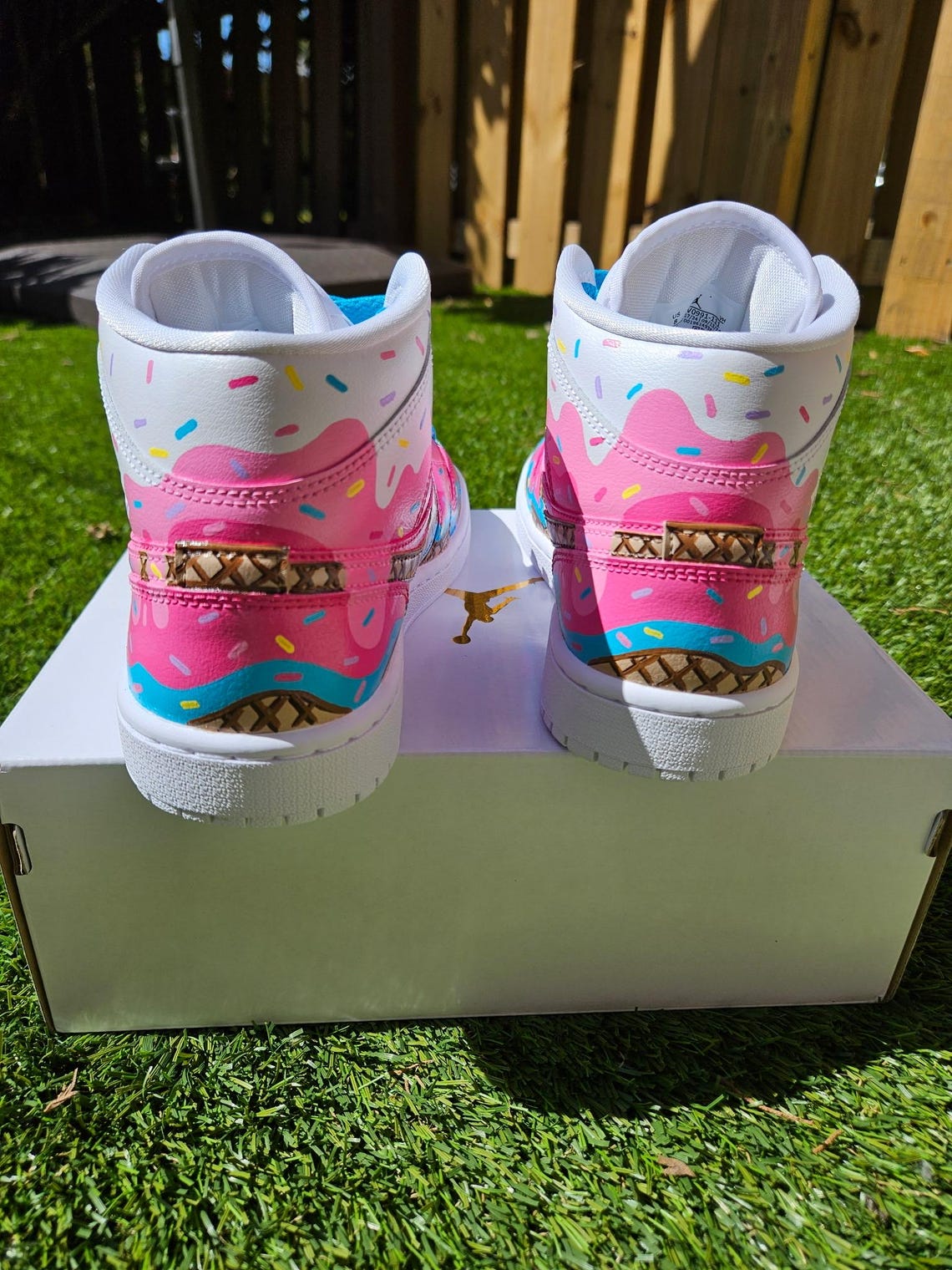 ICE CREAM DRIP hand painted Jd1s Sneakers
