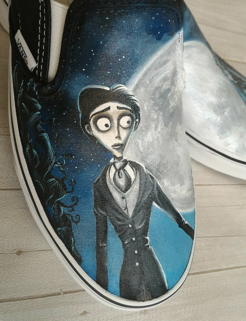 CB custom shoes, hand painted slip-on