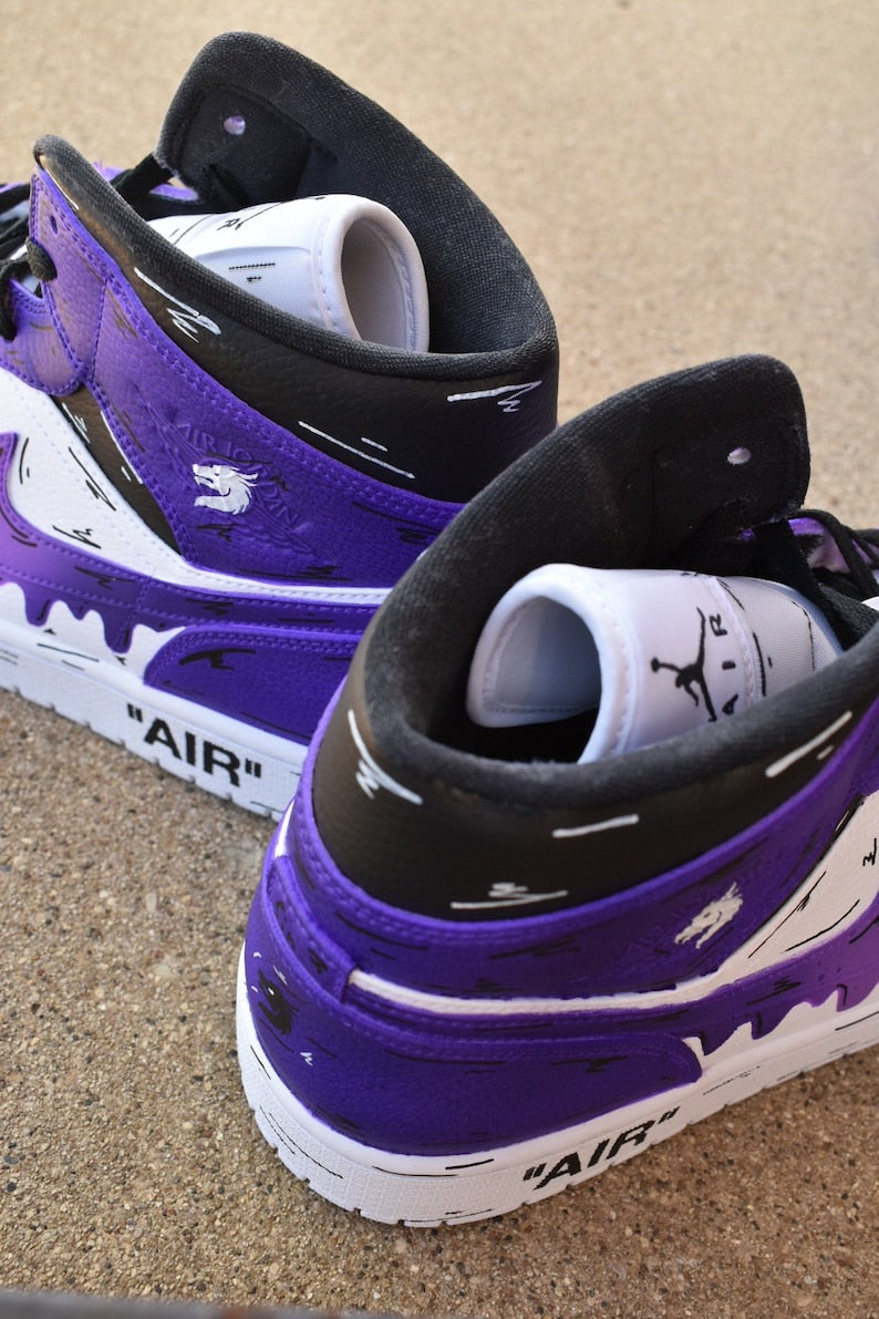 Purple Drip Jd1s Shoes