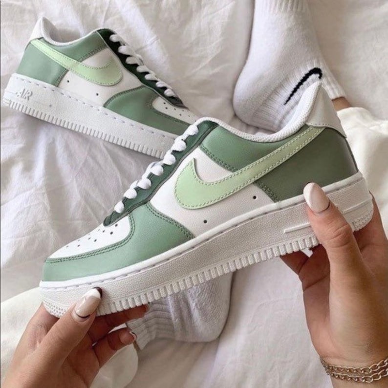 Sage Green Custom AF 1’s