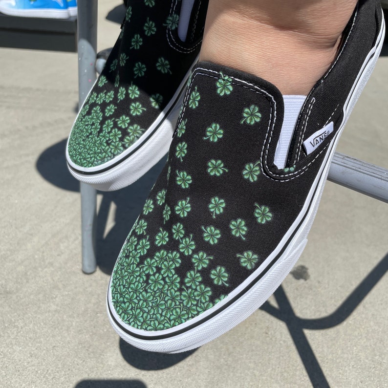 Lucky Four Leaf Clover Flower SLIP-ON SHOES