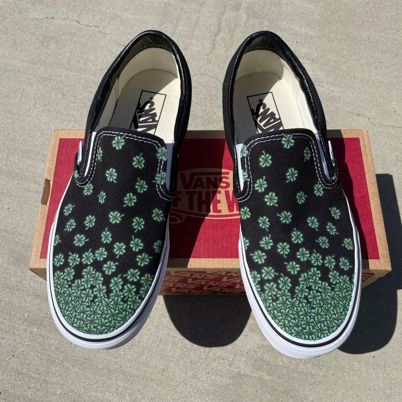 Lucky Four Leaf Clover Flower SLIP-ON SHOES
