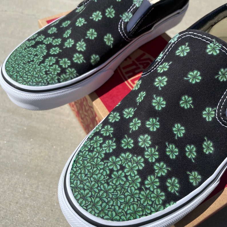 Lucky Four Leaf Clover Flower SLIP-ON SHOES
