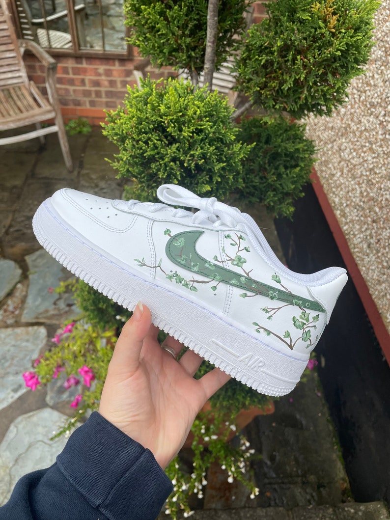 Custom Green Cherry Blossom Shoes
