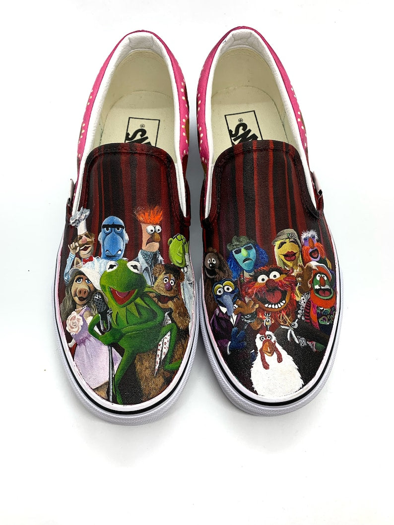Colorful Friends Custom Painted Classic Slip-On Shoes