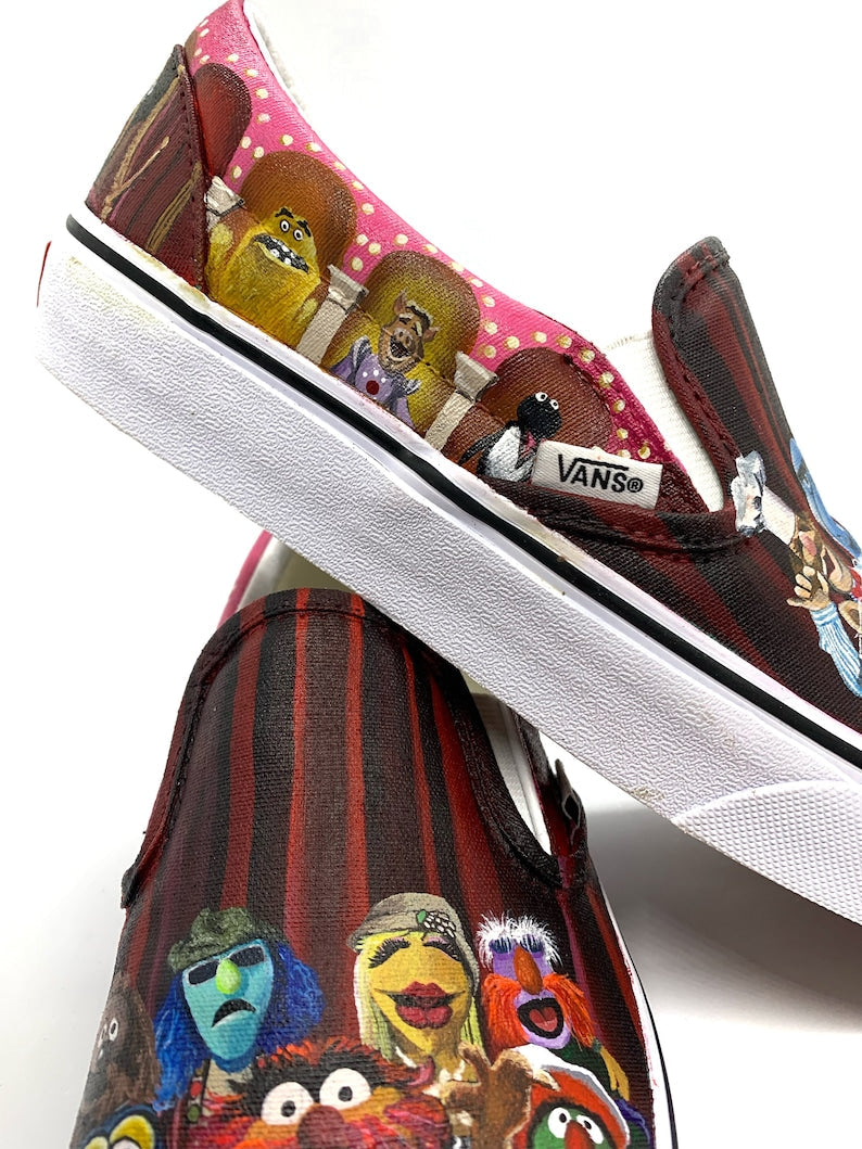 Colorful Friends Custom Painted Classic Slip-On Shoes