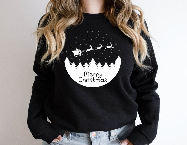 Deer Merry Christmas Shirt, Christmas Crewneck