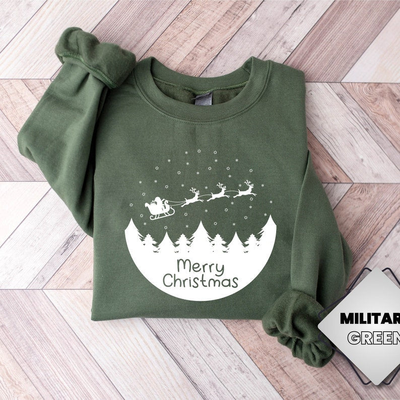 Deer Merry Christmas Shirt, Christmas Crewneck
