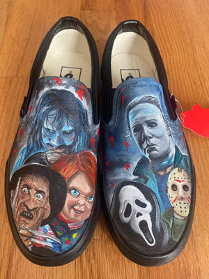 Halloween themed hand painted shoes