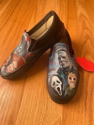 Halloween themed hand painted shoes
