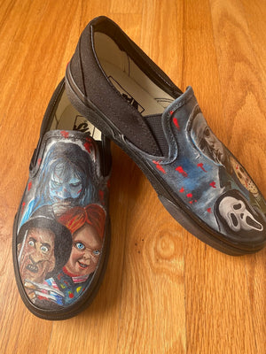 Halloween themed hand painted shoes
