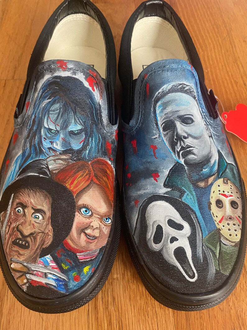 Halloween themed hand painted shoes