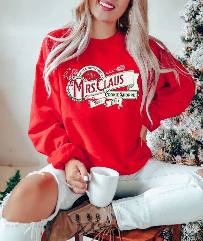 Mrs Claus Cookie Shoppe Sweatshirt, Christmas Cookies Lover Gift