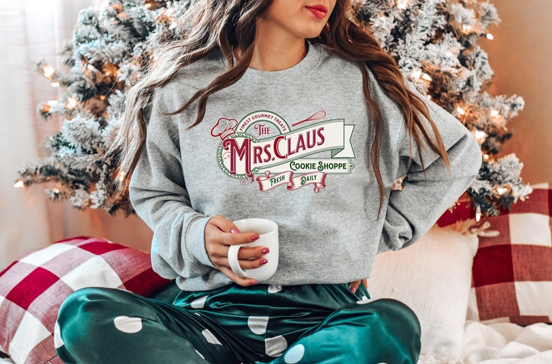 Mrs Claus Cookie Shoppe Sweatshirt, Christmas Cookies Lover Gift
