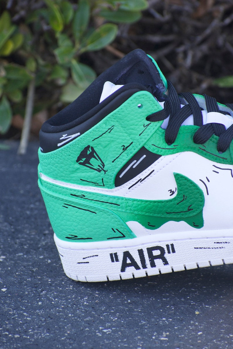 Green Fade Custom Jd1s Shoes