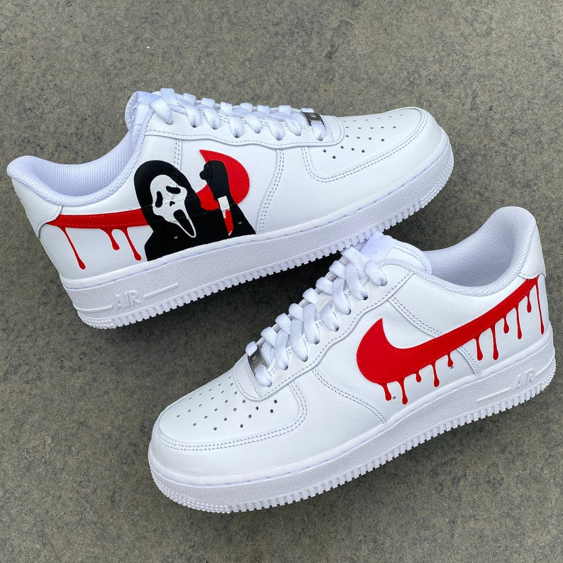 Scary Hand Painted Shoes