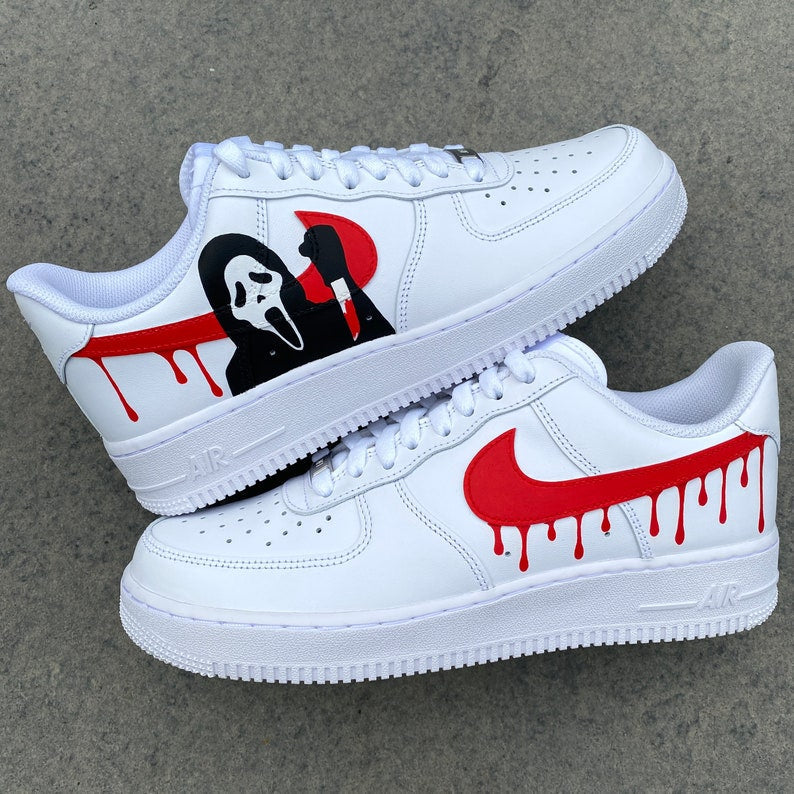 Scary Hand Painted Shoes