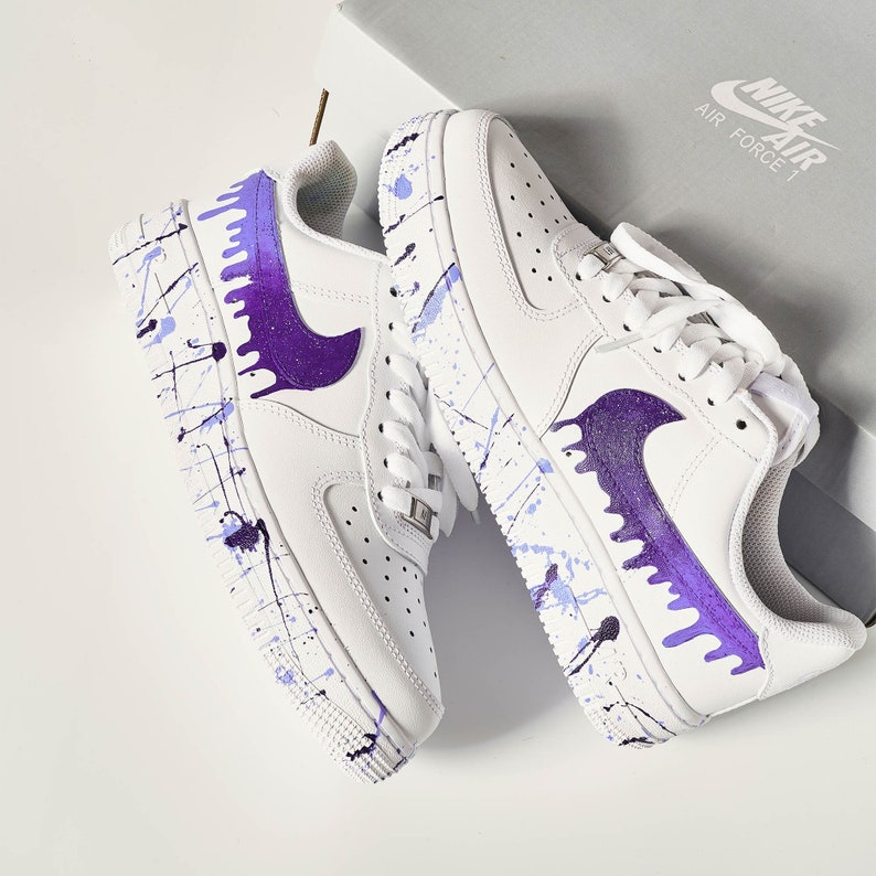 HandPainted Purple Drip Custom Shoes