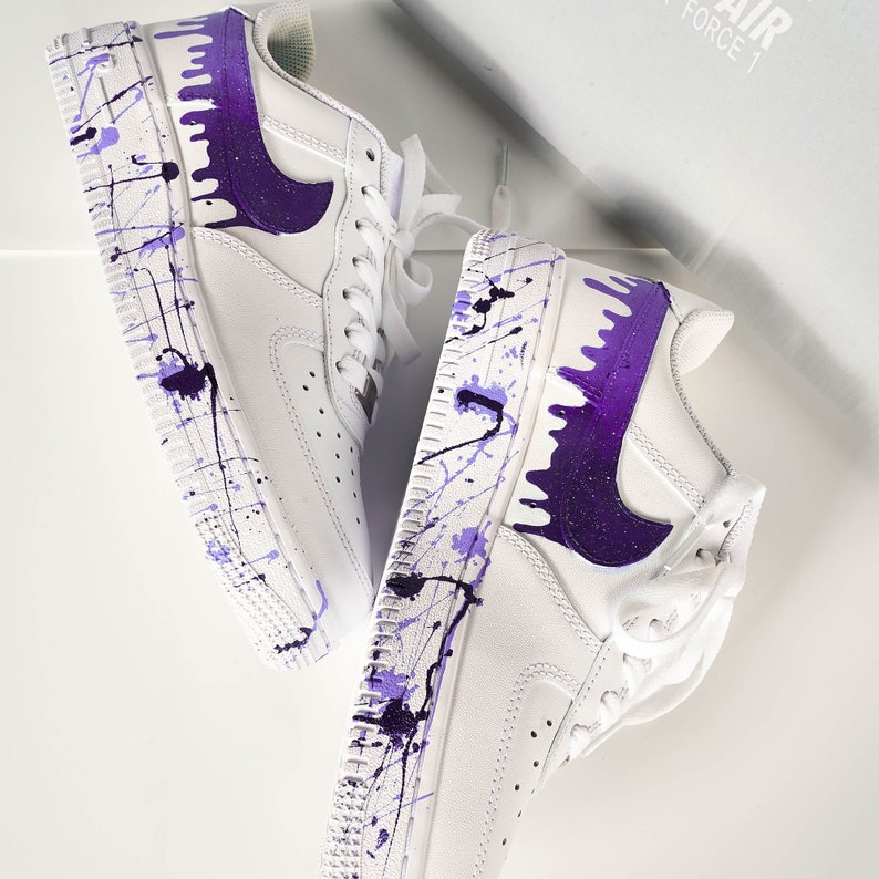 HandPainted Purple Drip Custom Shoes