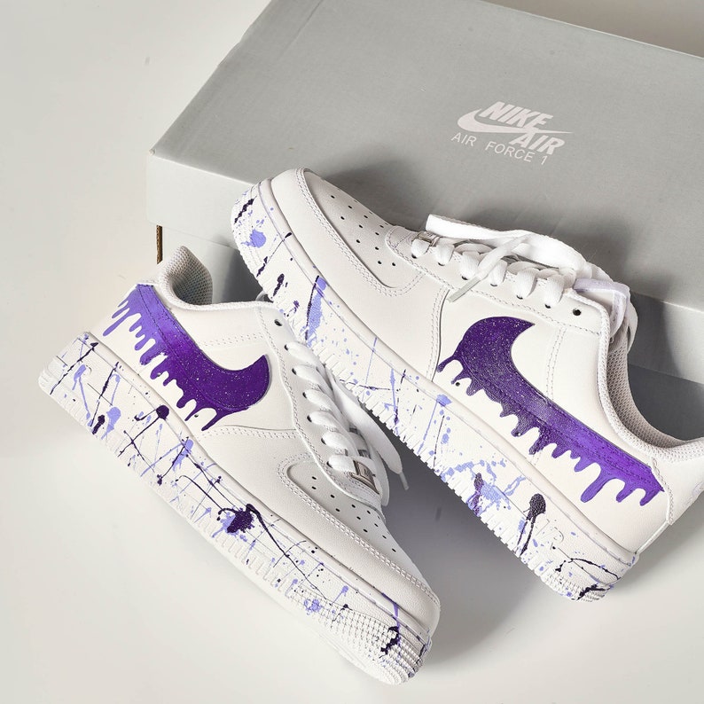HandPainted Purple Drip Custom Shoes