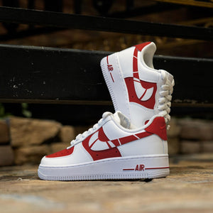Custom Red Hand Painted White Red Shoes