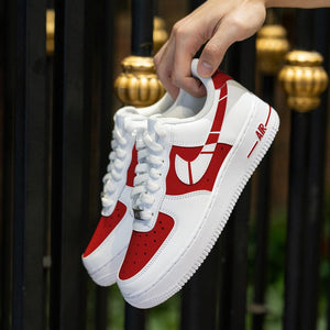Custom Red Hand Painted White Red Shoes